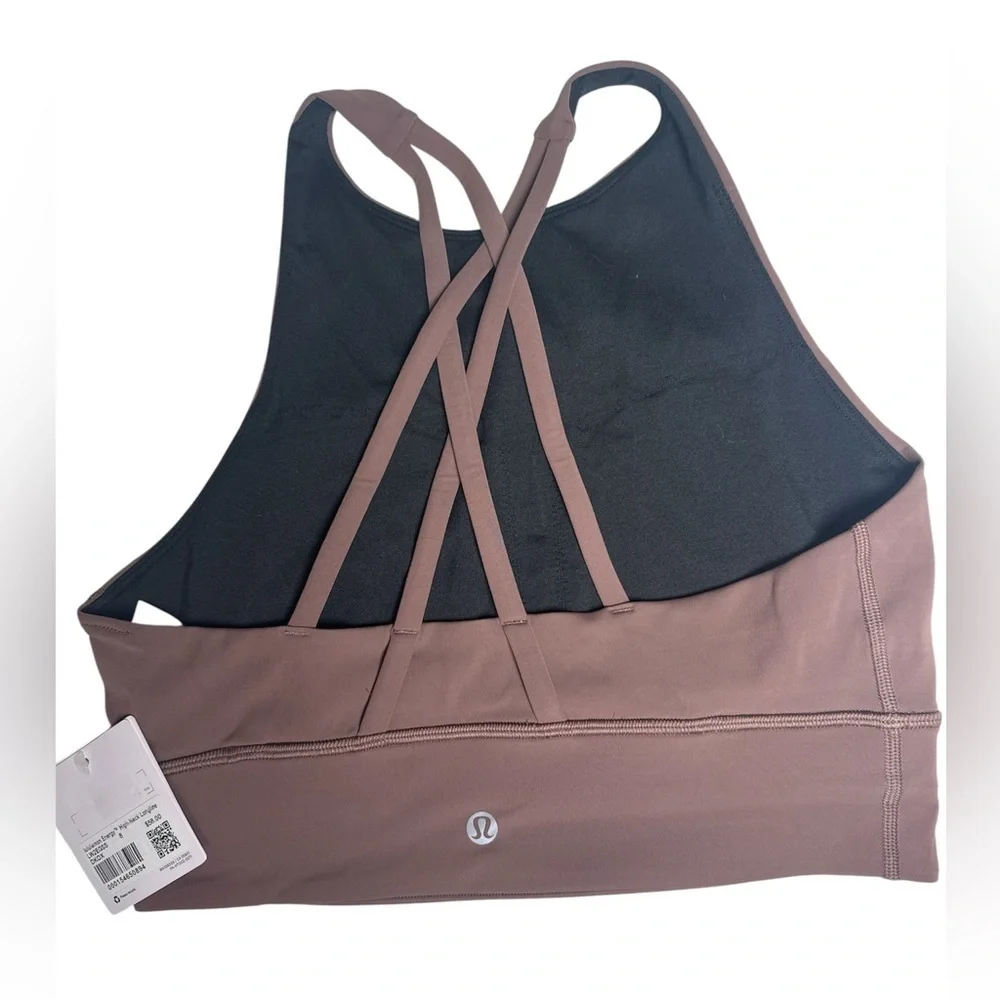 🤎 Lululemon Energy High-Neck Longline Bra *Tough NWT Size 6 Dark Oxide